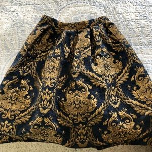 Chicwish Gold and navy blue Baroque Midi Skirt